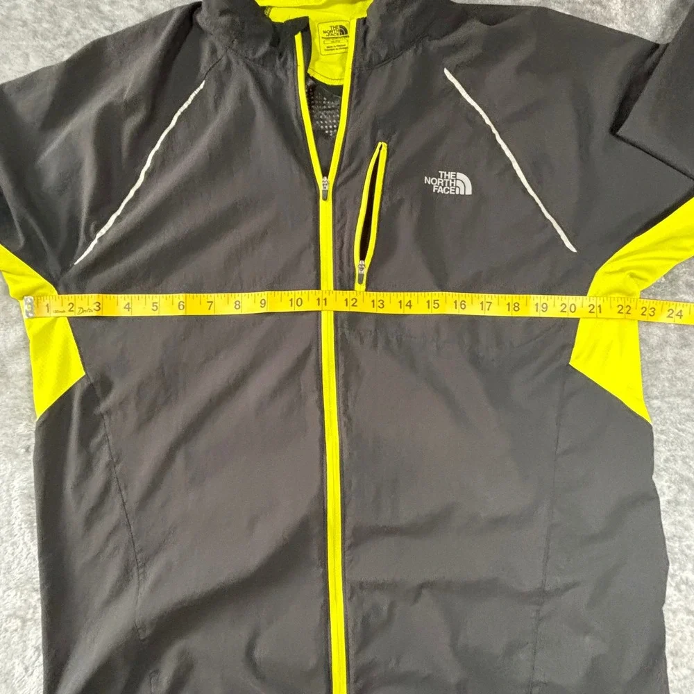 The North Face Flight Series Mens XL Running Jacket Grey Neon Yellow Full Zip